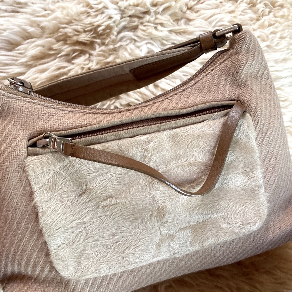 Prada purse in wool, fur and leather